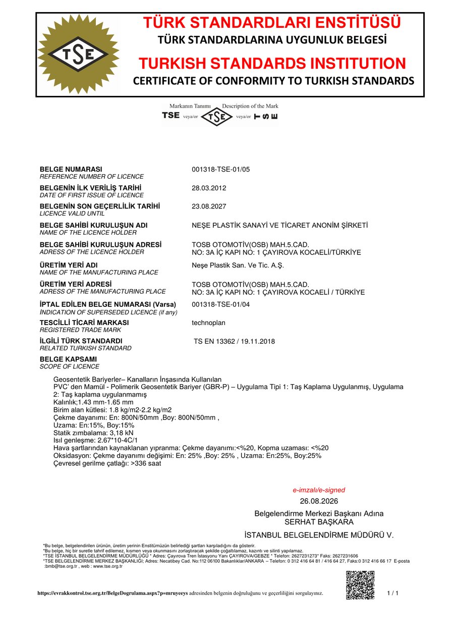 TS EN 13362 Belgesi