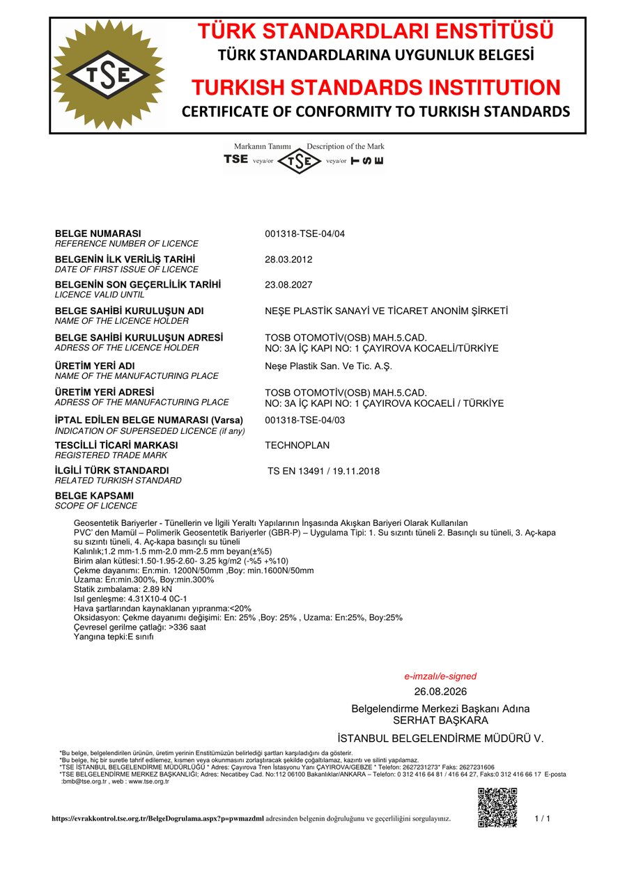 TS EN 13491 Belgesi