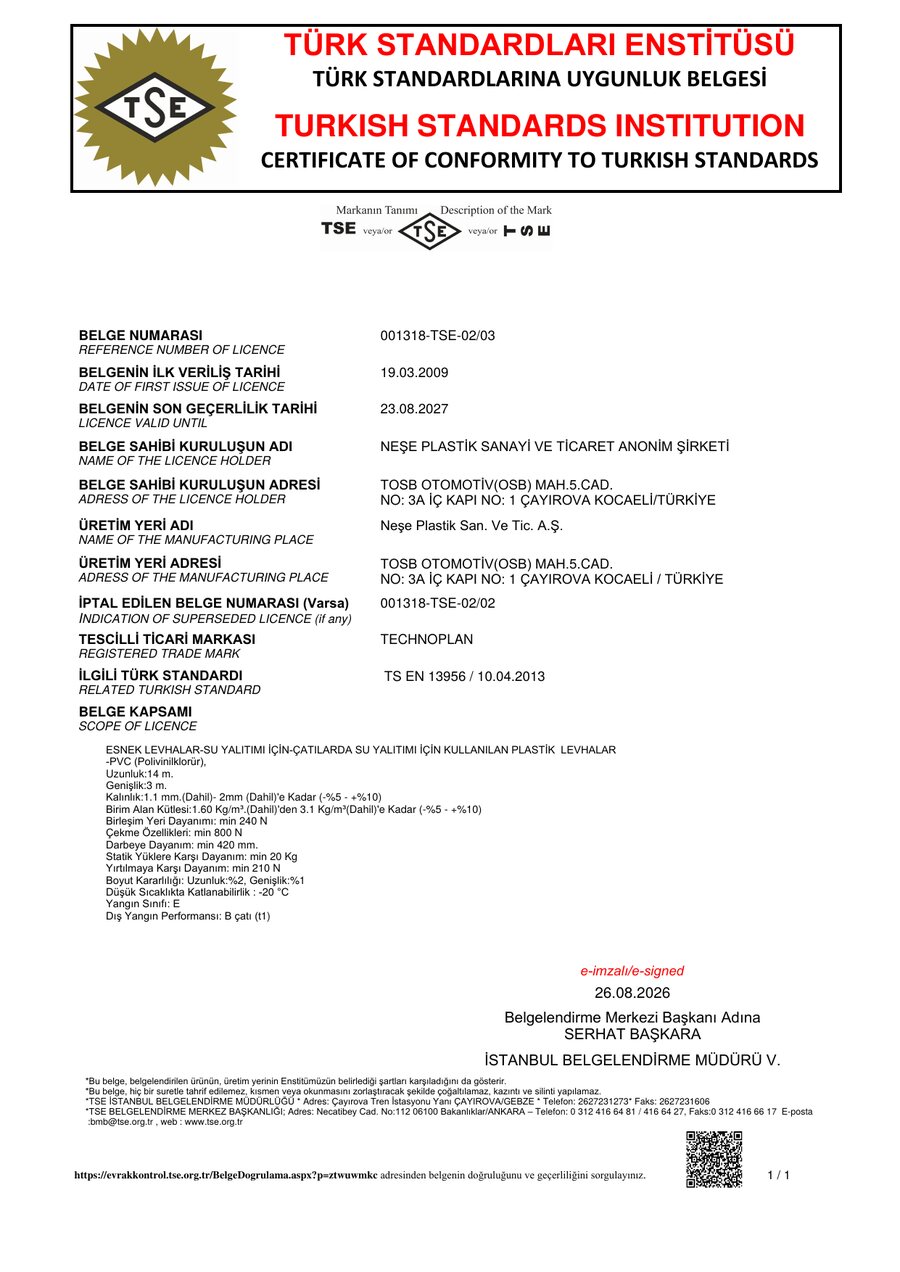 TS EN 13956 Belgesi